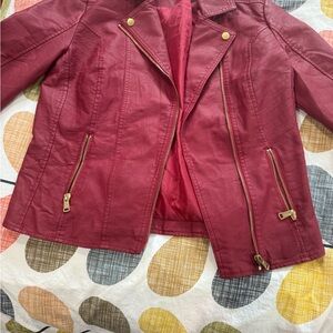 Baccini Deep Red Leather Jacket